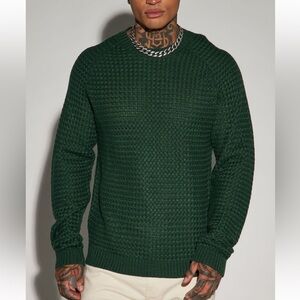 Say Less Cableknit Raglan Sweater( Men’s Medium) FashionNova Men
